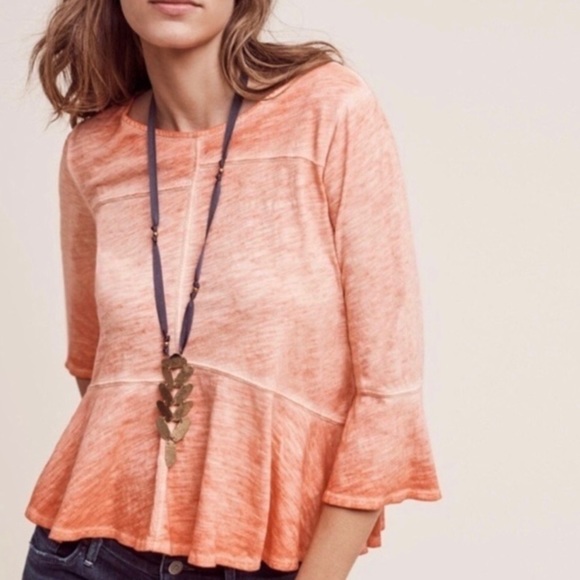 Anthropologie Akemi + Kin Orange Bell Sleeve  Top XS - Picture 1 of 5